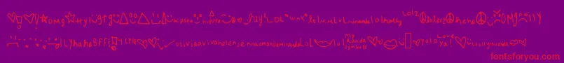 Myrandasymbols Font – Red Fonts on Purple Background