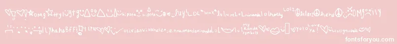 Fonte Myrandasymbols – fontes brancas em um fundo rosa