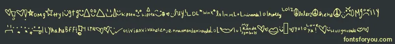 Fonte Myrandasymbols – fontes amarelas em um fundo preto