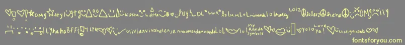 Шрифт Myrandasymbols – жёлтые шрифты на сером фоне