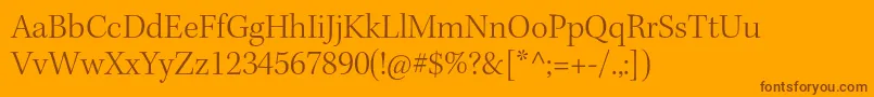 KeplerstdLightsubh-Schriftart – Braune Schriften auf orangefarbenem Hintergrund