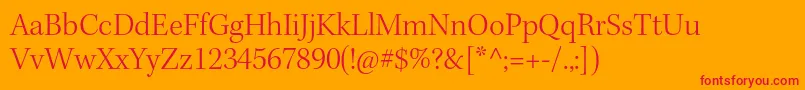 KeplerstdLightsubh Font – Red Fonts on Orange Background