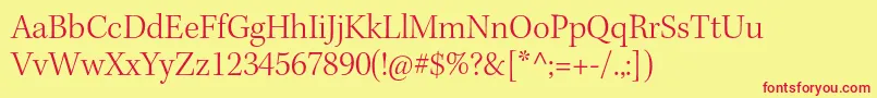 KeplerstdLightsubh Font – Red Fonts on Yellow Background