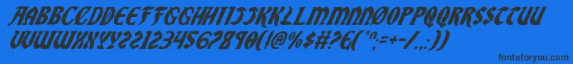 SableLionItalic Font – Black Fonts on Blue Background