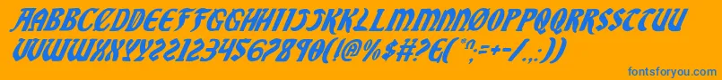 SableLionItalic Font – Blue Fonts on Orange Background