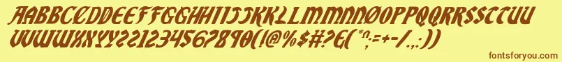 SableLionItalic Font – Brown Fonts on Yellow Background
