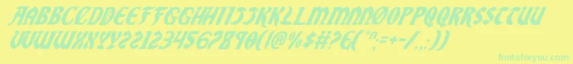 SableLionItalic Font – Green Fonts on Yellow Background