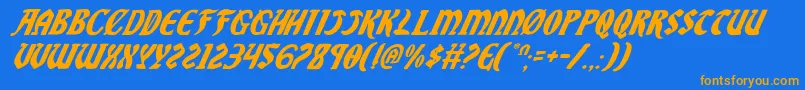 SableLionItalic Font – Orange Fonts on Blue Background
