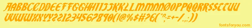 SableLionItalic Font – Orange Fonts on Yellow Background