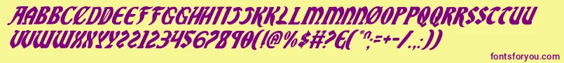 SableLionItalic-fontti – violetit fontit keltaisella taustalla