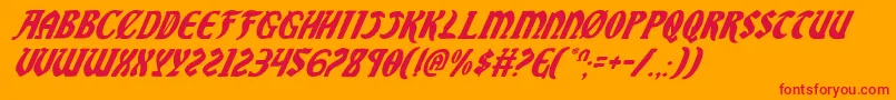 SableLionItalic Font – Red Fonts on Orange Background