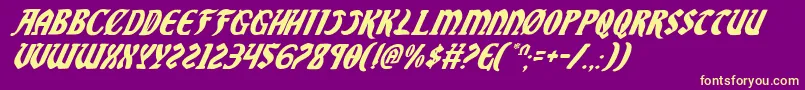 SableLionItalic Font – Yellow Fonts on Purple Background