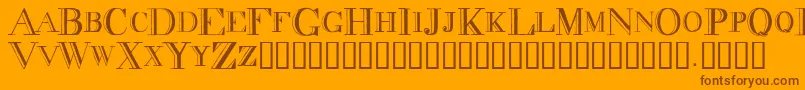 DecadenceCondensed Font – Brown Fonts on Orange Background
