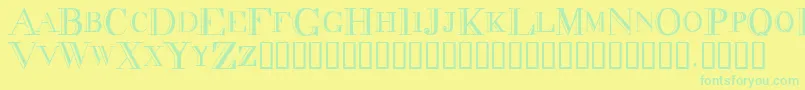Police DecadenceCondensed – polices vertes sur fond jaune