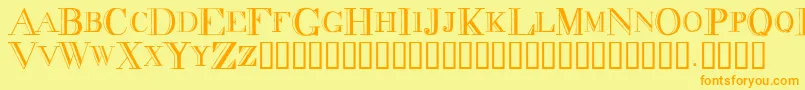 DecadenceCondensed Font – Orange Fonts on Yellow Background