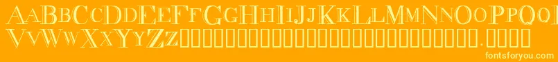 DecadenceCondensed Font – Yellow Fonts on Orange Background