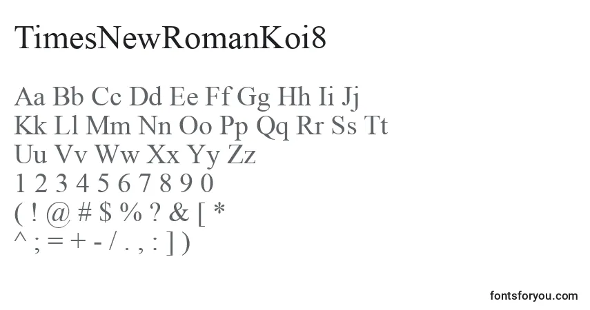 Schriftart TimesNewRomanKoi8 – Alphabet, Zahlen, spezielle Symbole