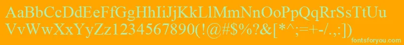 TimesNewRomanKoi8 Font – Green Fonts on Orange Background
