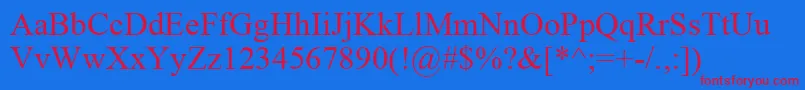 フォントTimesNewRomanKoi8 – 赤い文字の青い背景