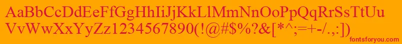 TimesNewRomanKoi8 Font – Red Fonts on Orange Background