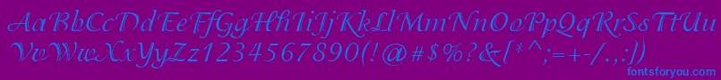 PgIsadoraCyrProRegular Font – Blue Fonts on Purple Background