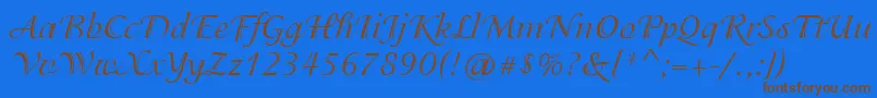 PgIsadoraCyrProRegular Font – Brown Fonts on Blue Background