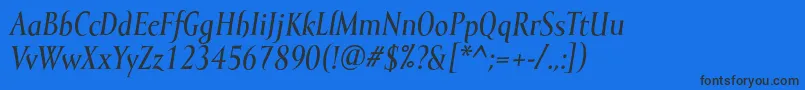 MramorlightBolditalic Font – Black Fonts on Blue Background