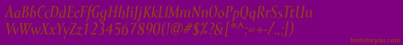 MramorlightBolditalic Font – Brown Fonts on Purple Background