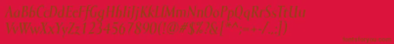 MramorlightBolditalic Font – Brown Fonts on Red Background