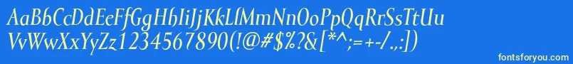 MramorlightBolditalic Font – Yellow Fonts on Blue Background