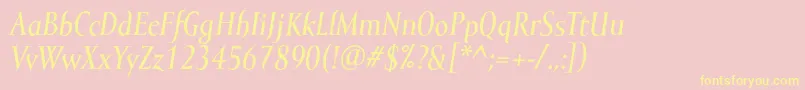 MramorlightBolditalic Font – Yellow Fonts on Pink Background