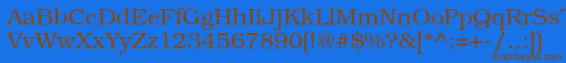 Bookmanett Font – Brown Fonts on Blue Background