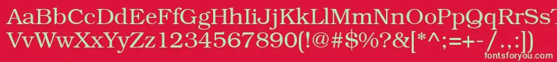 Bookmanett Font – Green Fonts on Red Background