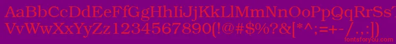 Bookmanett Font – Red Fonts on Purple Background