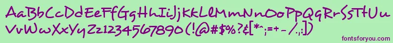Desyrel ffy Font – Purple Fonts on Green Background