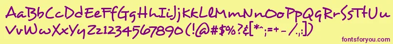 Desyrel ffy Font – Purple Fonts on Yellow Background