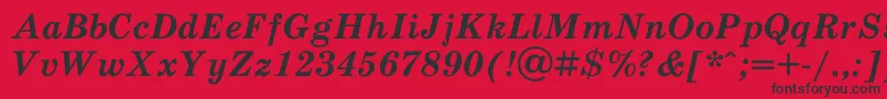 Scb76Ac Font – Black Fonts on Red Background