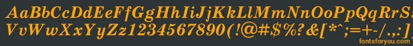 フォントScb76Ac – 黒い背景にオレンジの文字