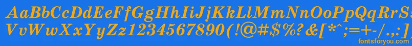 Scb76Ac Font – Orange Fonts on Blue Background