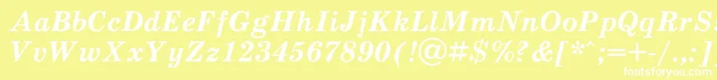 フォントScb76Ac – 黄色い背景に白い文字