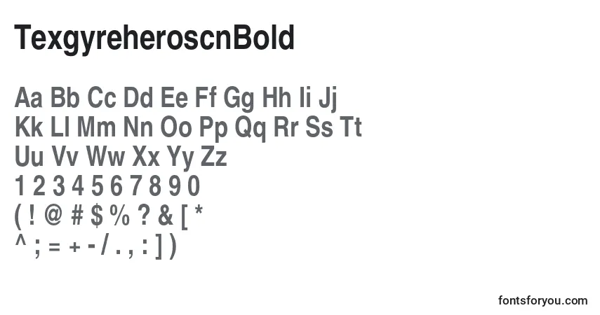 TexgyreheroscnBoldフォント–アルファベット、数字、特殊文字