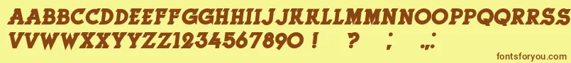 Шрифт HerneBoldItalic – коричневые шрифты на жёлтом фоне