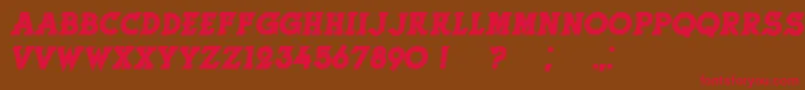 HerneBoldItalic Font – Red Fonts on Brown Background