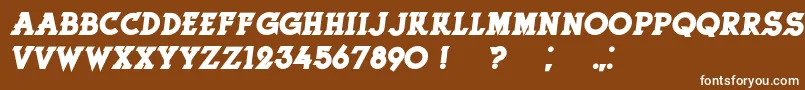 フォントHerneBoldItalic – 茶色の背景に白い文字