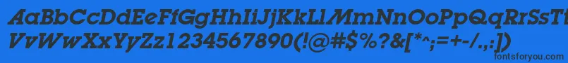 LugabookadcBolditalic Font – Black Fonts on Blue Background