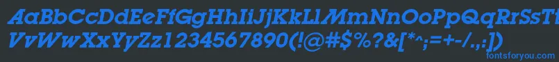 LugabookadcBolditalic Font – Blue Fonts on Black Background