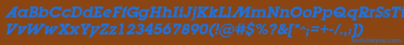 LugabookadcBolditalic Font – Blue Fonts on Brown Background