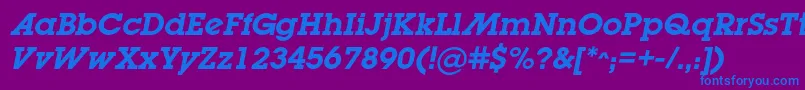 LugabookadcBolditalic Font – Blue Fonts on Purple Background