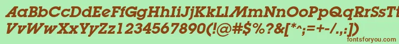 LugabookadcBolditalic Font – Brown Fonts on Green Background