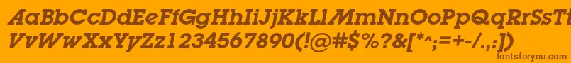 LugabookadcBolditalic Font – Brown Fonts on Orange Background